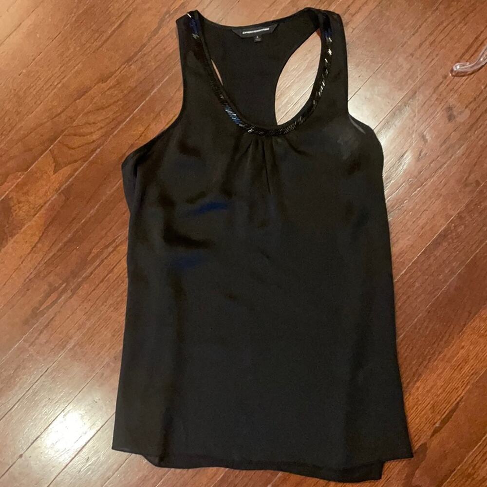 EXPRESS Black Beaded Racerback Blouse